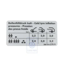 3B0 010 275 R : Autocollant pour VW Passat B5GP
