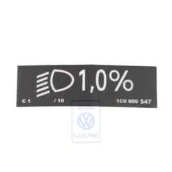 1C0 000 547 : identification plate - Kennschild f. Reifendruck
