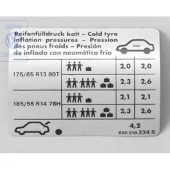 6X0 010 234 S : Plaque de données pour VW Lupo